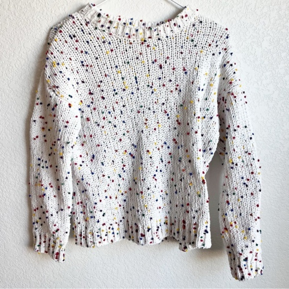 Rocks & Indigo speckled colorful knot sweater size XS